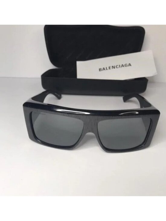 Original Balenciaga Black BB0002S Shield Sunglasses main image 7